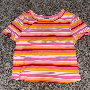 Warm colored striped crop top